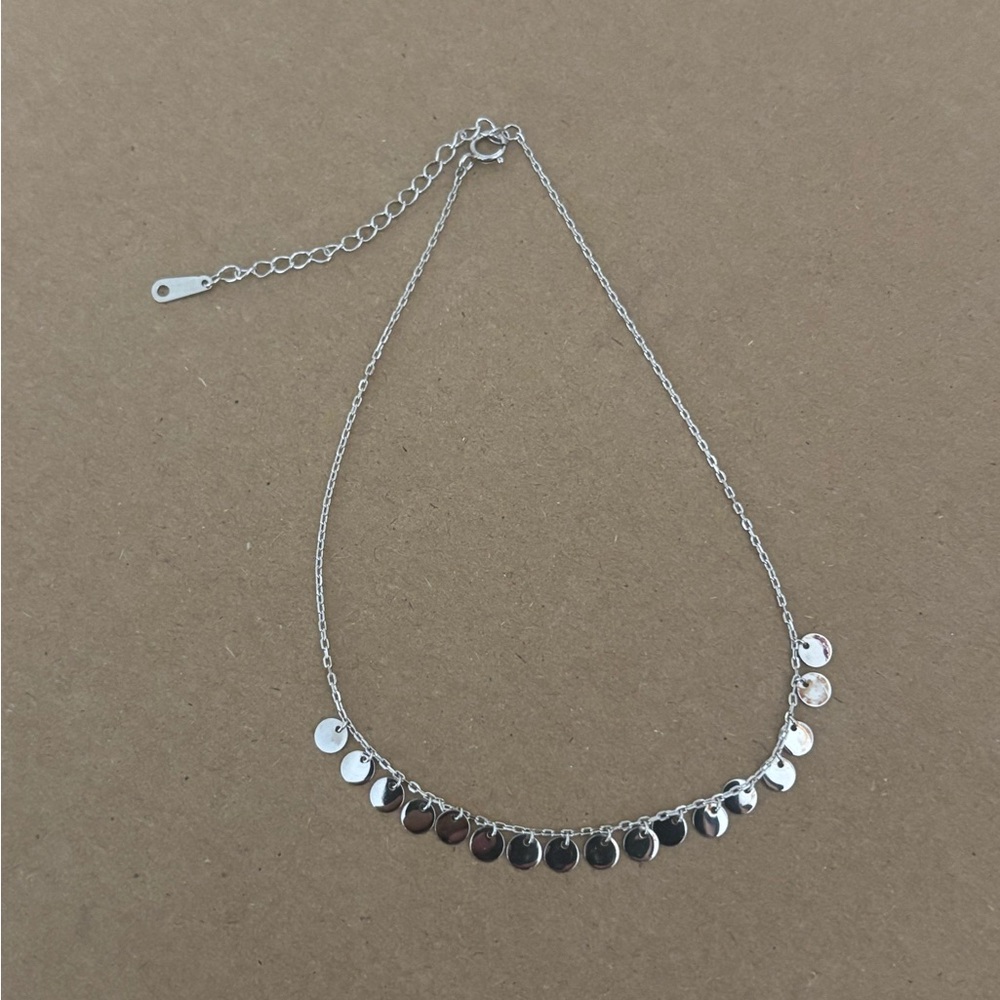 Women Girl 925 Sterling Silver Dangle Round Bar Chain Anklet Bracelet. Size 10”